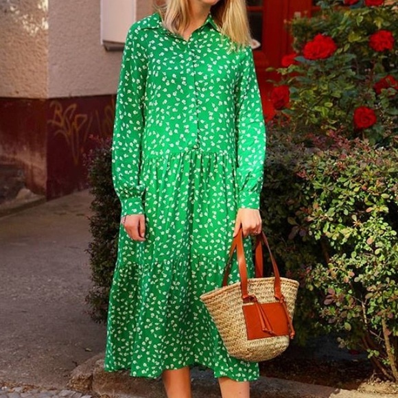 Hm Blogger Fav Long Sleeve Midi Dress 